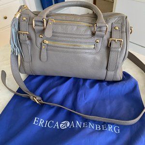 Erica Anenberg Venteux Satchel in Gray Leather w/crossbody strap